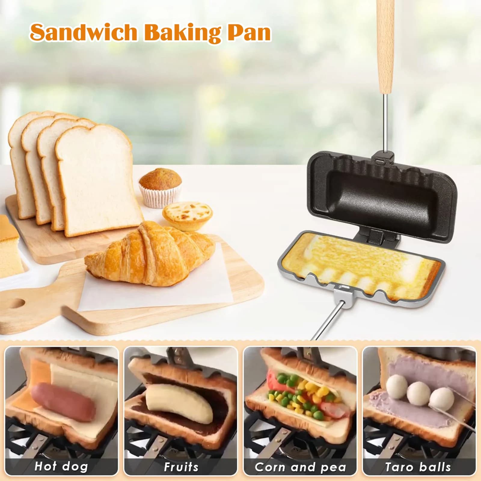 Double-Sided Frying Pan Easy To Clean Toast Omelets Baking Tray High Temperature Applicable Gas Cooker Kitchen Gadgets