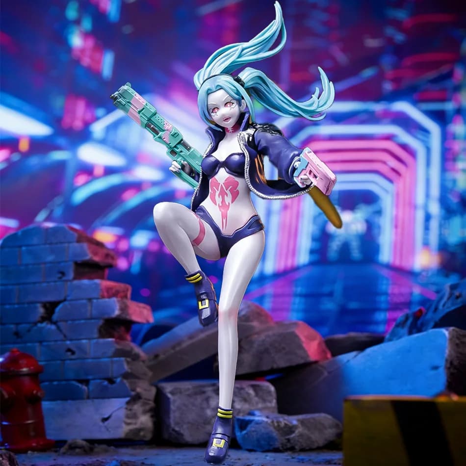 23CM Gioco Anime Cyberpunk: Edgerunners Rebecca Figura In Piedi Anime Modello Collezione di Bambole Aciton Figura Giocattolo Regali Di Natale