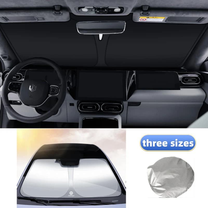 Cup Holders For Volkswagen VW Universal Car Front Windshield Sun Shade Anti UV Heat Block Passat Golf 4 5 6 Tiguan Polo Scirocco