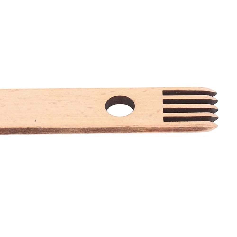 Double Ended Weaving Loom Comb Ergonomic Design Durable Beech Wood Fringe Braiding Tool Knitting Craft Comb For Knitting Crafts