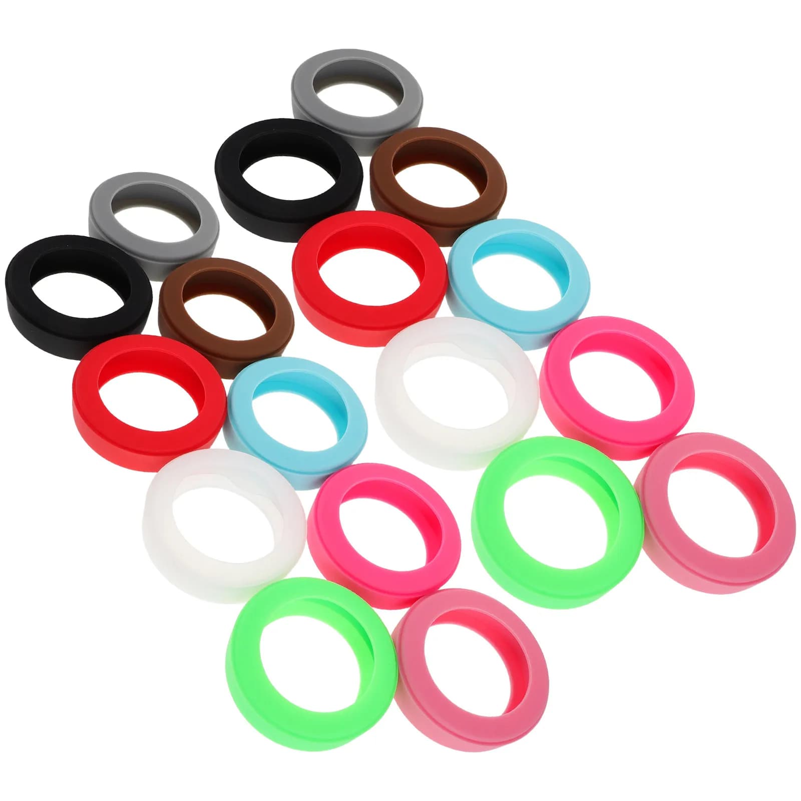 18 Pezzi Fascette in Silicone Colorate Riutilizzabili, Organizzatori Elastici per Cavi, Cinghie Multiuso per Gestione Cavi da Scrivania