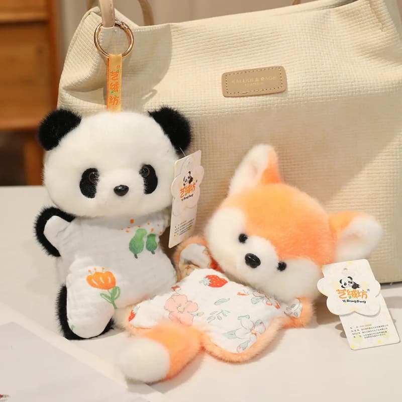 2026 Good Quality And Cute Bean Bag Plush Toy Cartoon Animal Doll Monkey Frog Cat Fox Panda Furry Forest Animals Birthday Gift