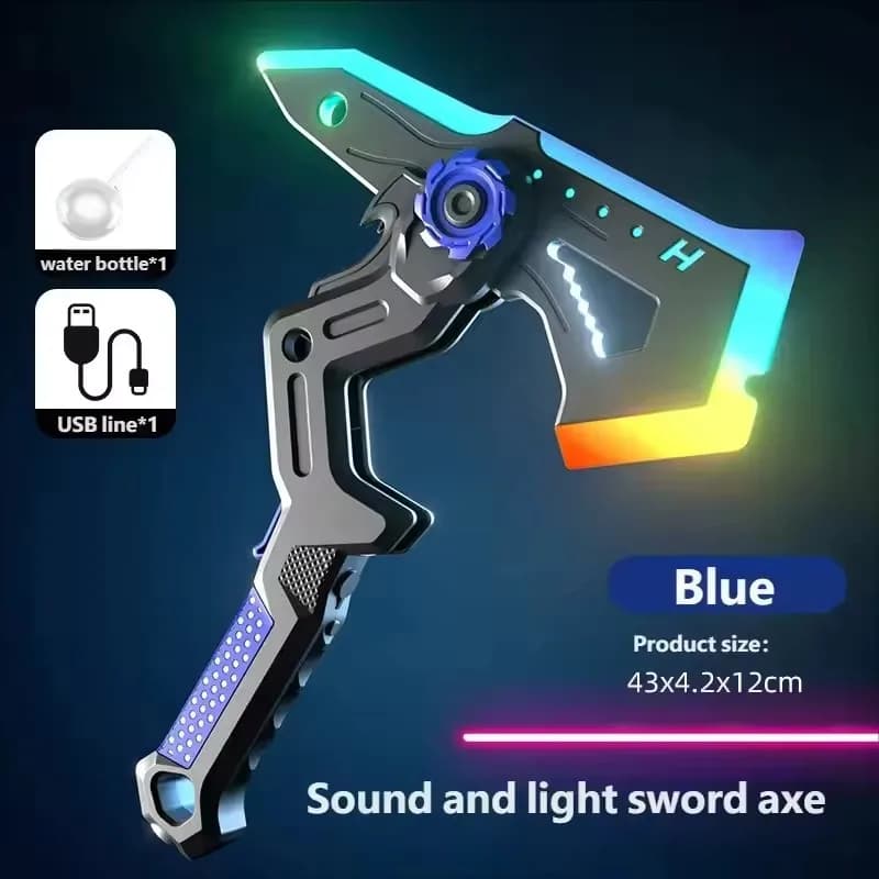 Giocattolo da esterno: Spada luminosa a LED multicolore con luce lampeggiante, ascia, spada giocattolo per cosplay, gioco interattivo per feste e famiglia