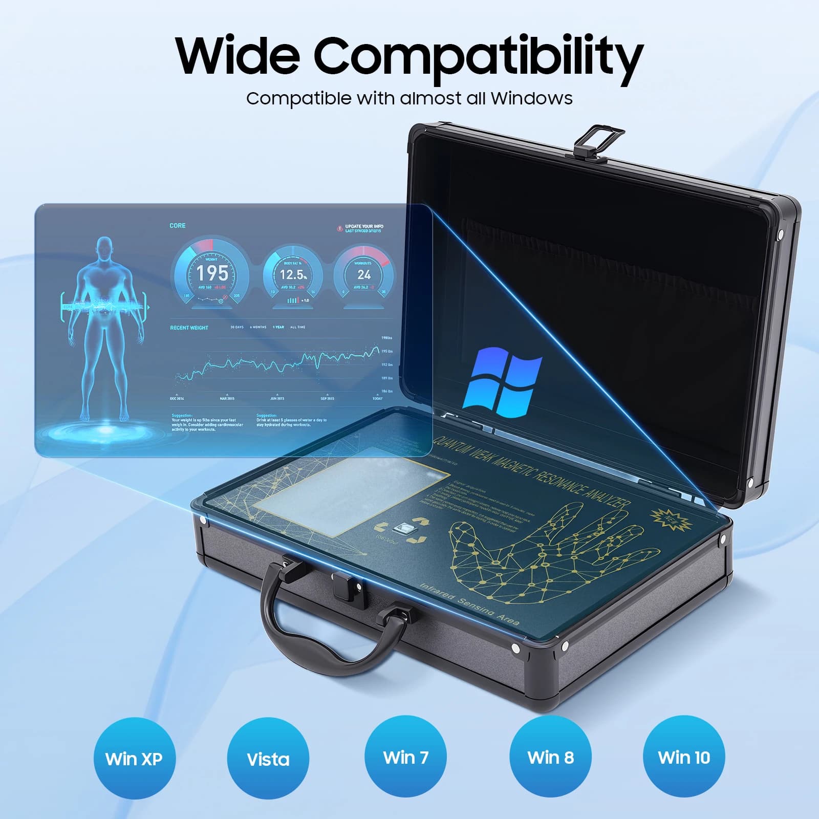 Analizzatore quantistico Assistente per l'analisi della salute del corpo con scanner magnetico a risonanza quantistica per il negozio di cliniche Spa Club