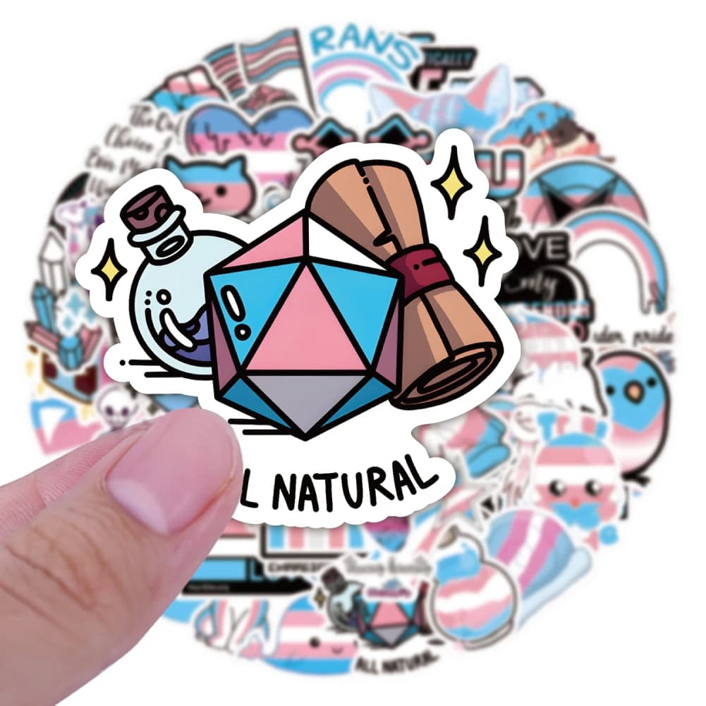 10/50PCS Carino LGBT Transgender Pride Adesivi Auto Notebook Laptop Skateboard Chitarra Tazza Frigo Del Fumetto FAI DA TE Decalcomania Del Vinile adesivo
