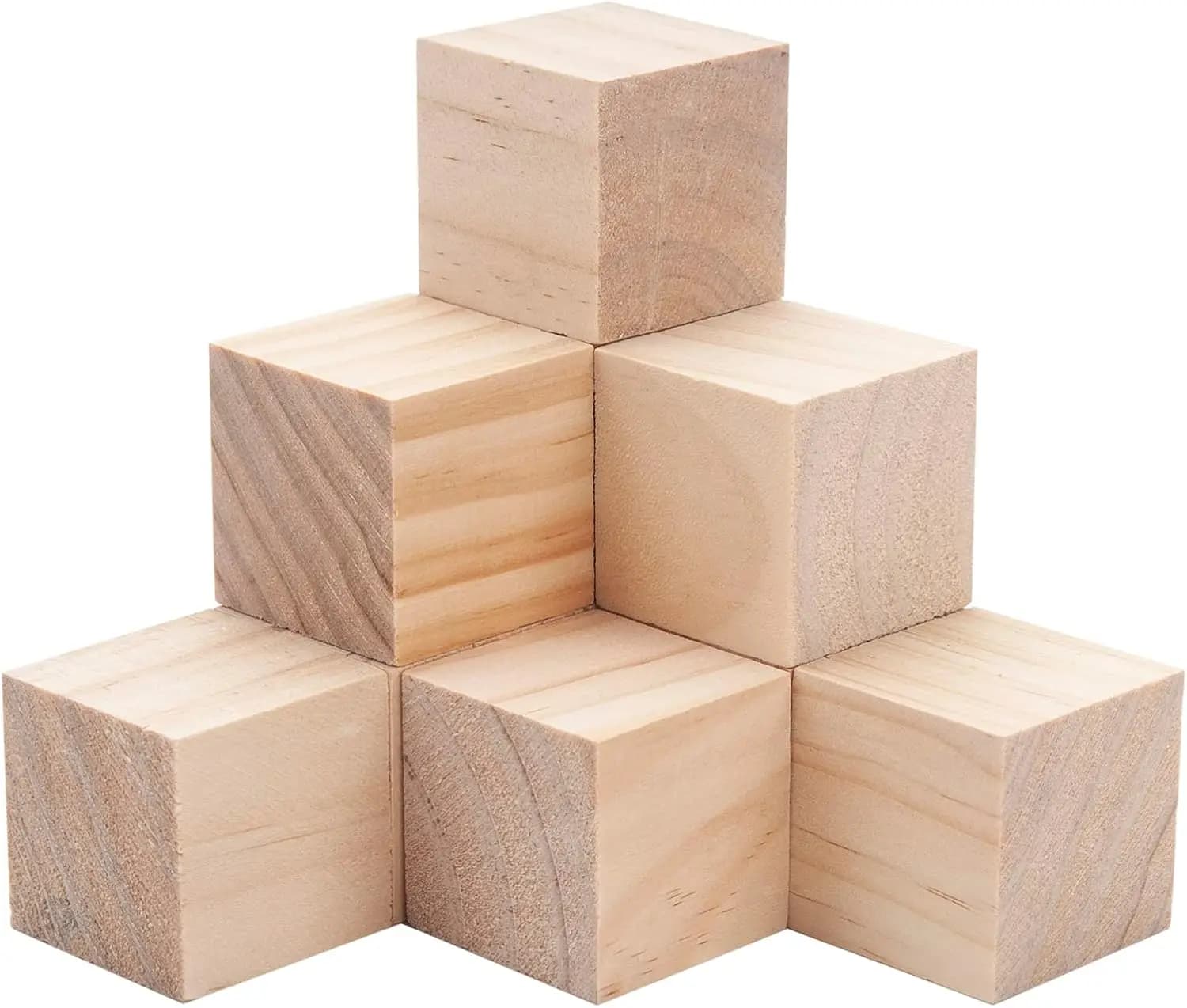 Cubi di Legno di Pino Naturale da 2 Pollici, Confezione da 10 per Artigianato e Decorazione, Blocchi Lisci Non Trattati