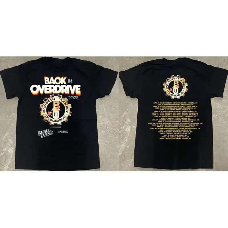 Bachman-Turner Overdrive Music Tour Cotton Black All Size T Shirt For Men BL407