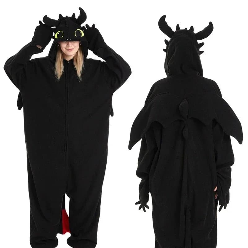 Cosplay Costume Night Fury Cosplay Pajama Party Carnival Performance Costume for Man Woman