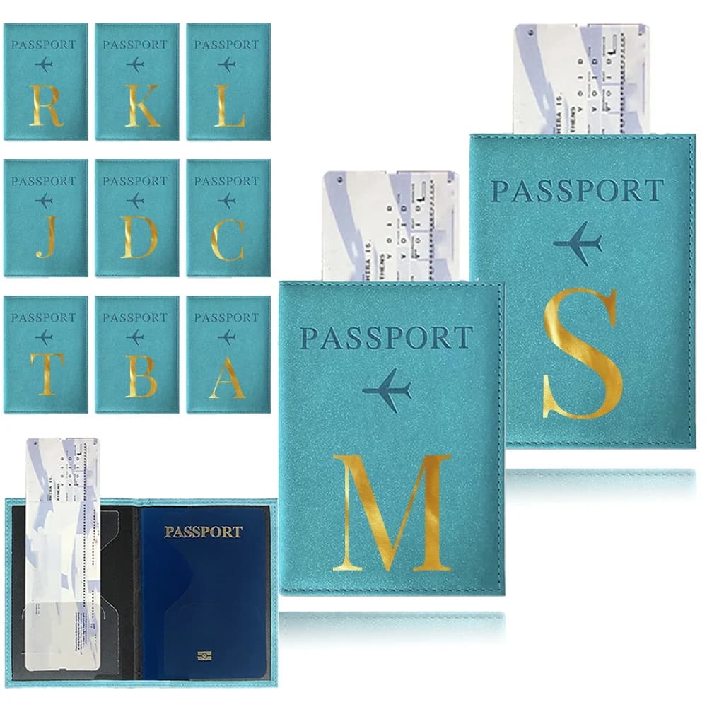 Porta Passaporto Impermeabile per Uomo e Donna, Custodia per Passaporto da Viaggio Aereo, Accessori da Viaggio Unisex con Motivo a Lettere