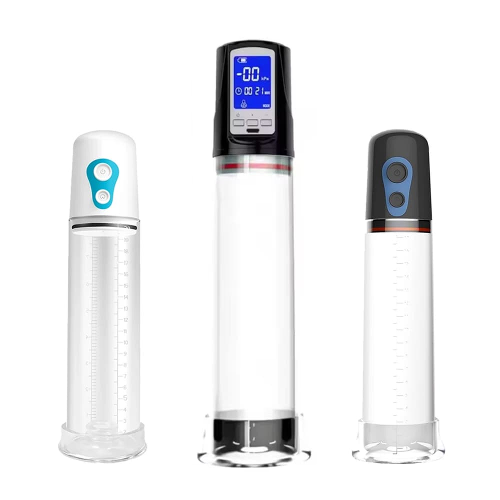 Electric Vacuum Adult Sex Toy Silicone Sleeve Penis Expander for Male Erection Extension Training LED Display Rechargeable