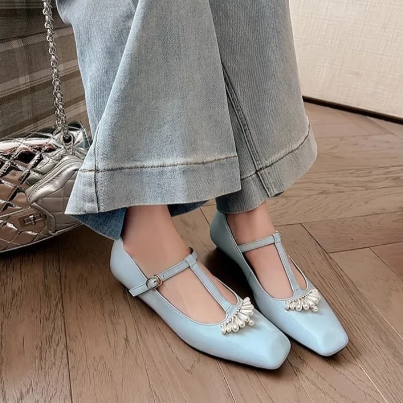 Scarpe da donna Stilista Sandali da donna in pelle verniciata Mary Jane Scarpe Bocca superficiale Mocassini Sandali Sandali Mujer
