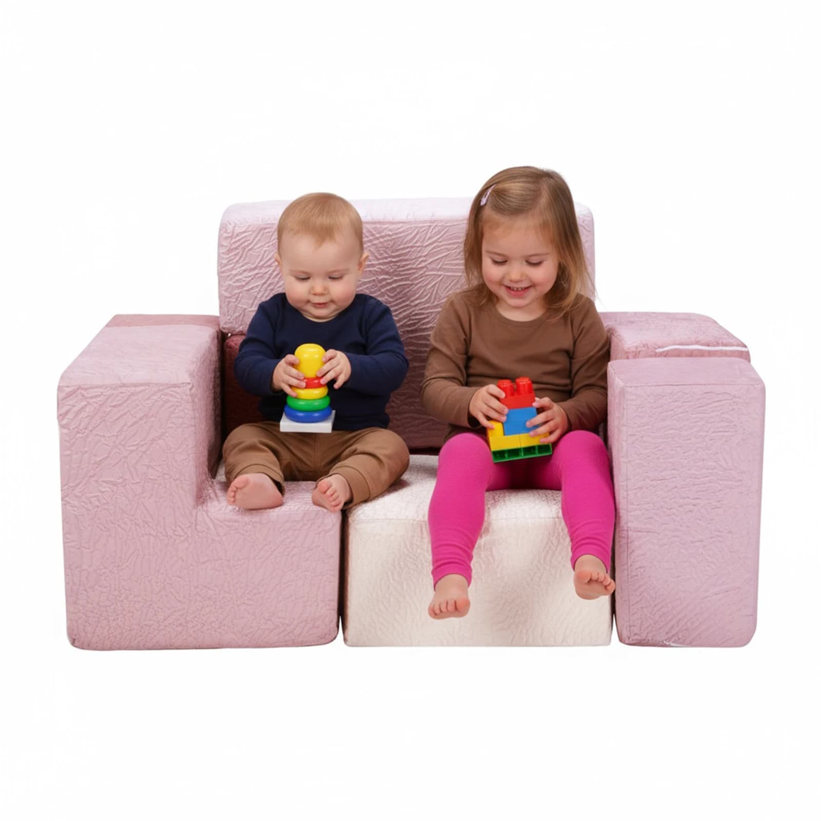 Set of 7 Lavable Stackable Chairs, Creative Blocks Resistant to Use for Bedrooms and Kids Games Room