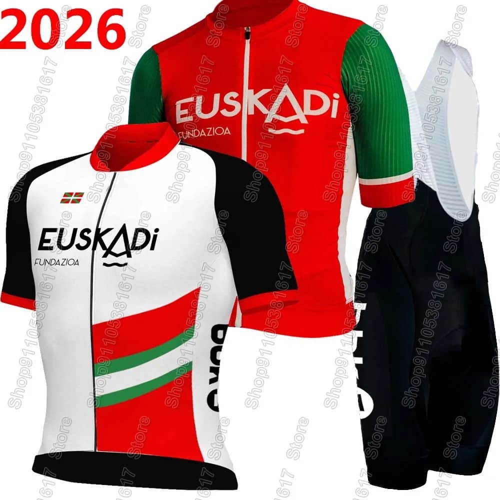 Completo Ciclismo Uomo Euskadi Team 2026 - Maglia e Salopette Estiva per Bici da Corsa e Mountain Bike (MTB)