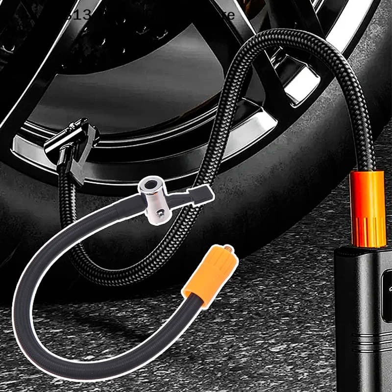 Adattatore per Tubo di Gonfiaggio a Filettatura Fine [TG813] 30CM, Tubo Gonfiatore Pneumatici Auto con Attacco M6 e Valvola Standard