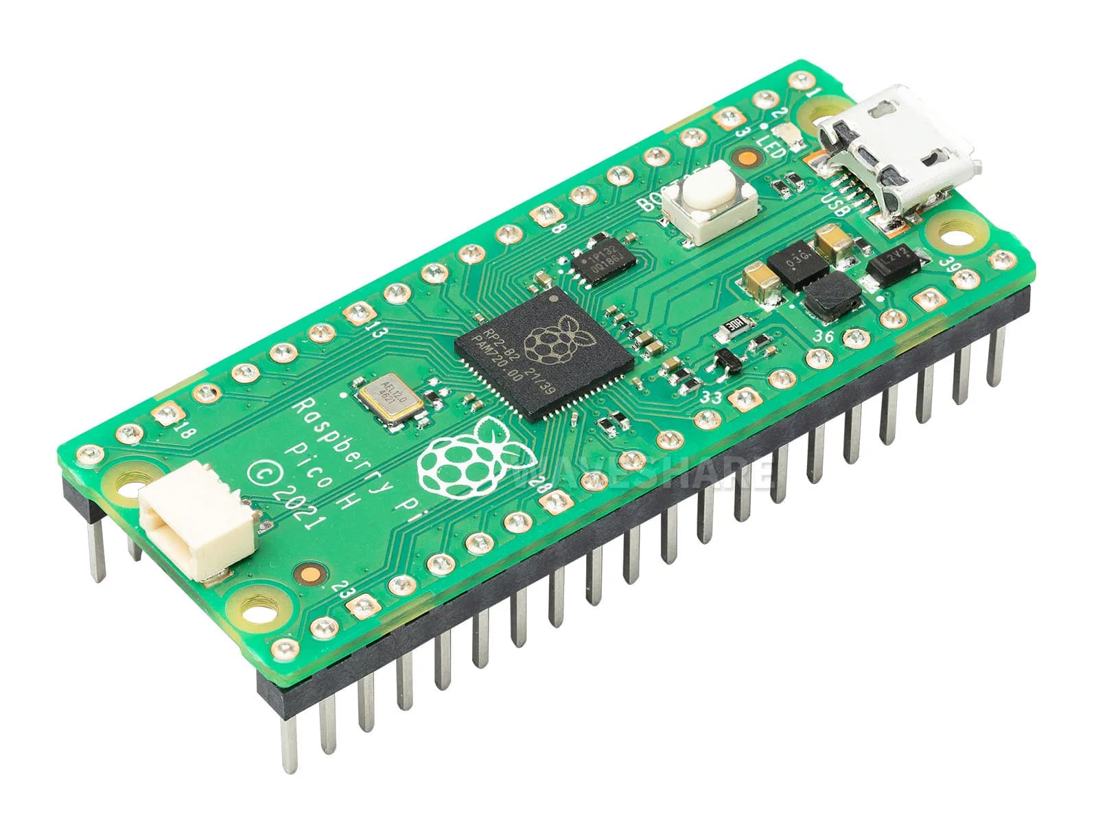 Scheda microcontrollore Raspberry Pi Pico H, basata sul processore ufficiale dual-core RP2040 264KB di SRAM