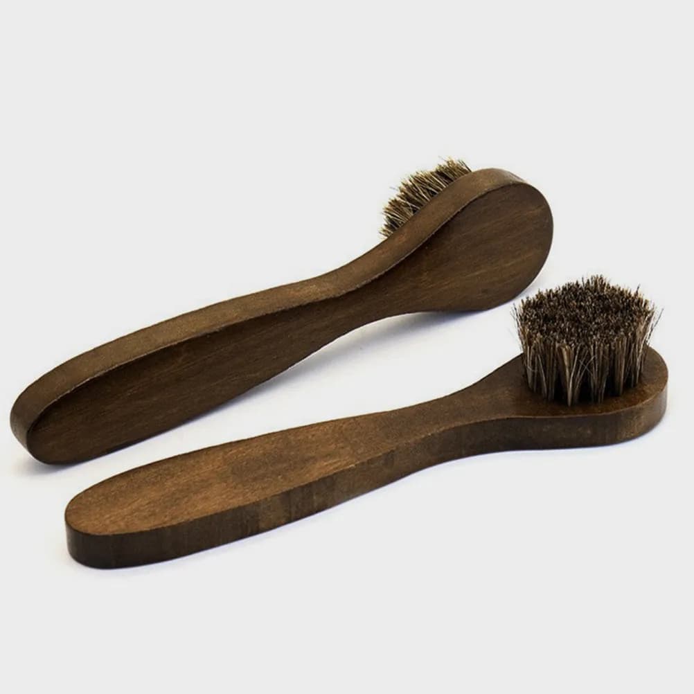 Set di 2 Spazzole per Scarpe con Setole Morbide, Kit per Lucidatura e Pulizia di Scarpe e Stivali