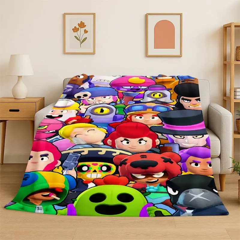 Cartoon B-Brawl Game Soft Flannel Throw Blanket,Warm Cozy Blanket for Bed,Couch,Sofa,Bedroom,Living Room,Travel,Camping Gift