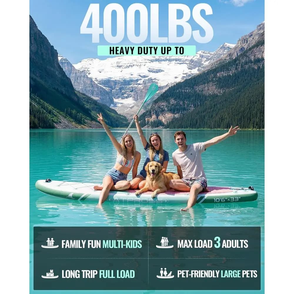 Stand Paddle Board, Stand Paddleboard extra largo da 400 libbre con sedile per kayak, kit di accessori SUP premium con ponte in EVA antiscivolo, N
