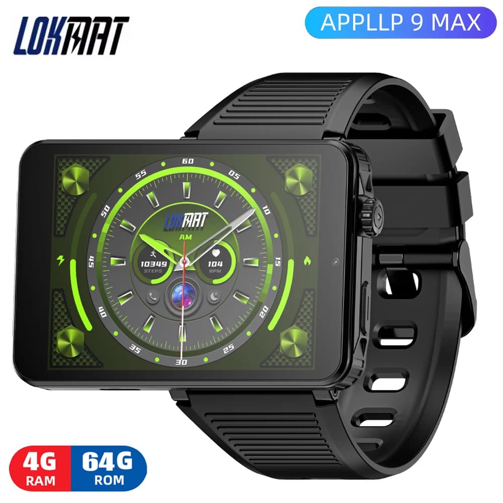 New LOKMAT APPLLP 9 MAX Android 15 4G Smart Watch Men 2.88" HD Large Screen MT6769 Octa Core CPU 4GB 64GB Dual Cameras WIFI GPS