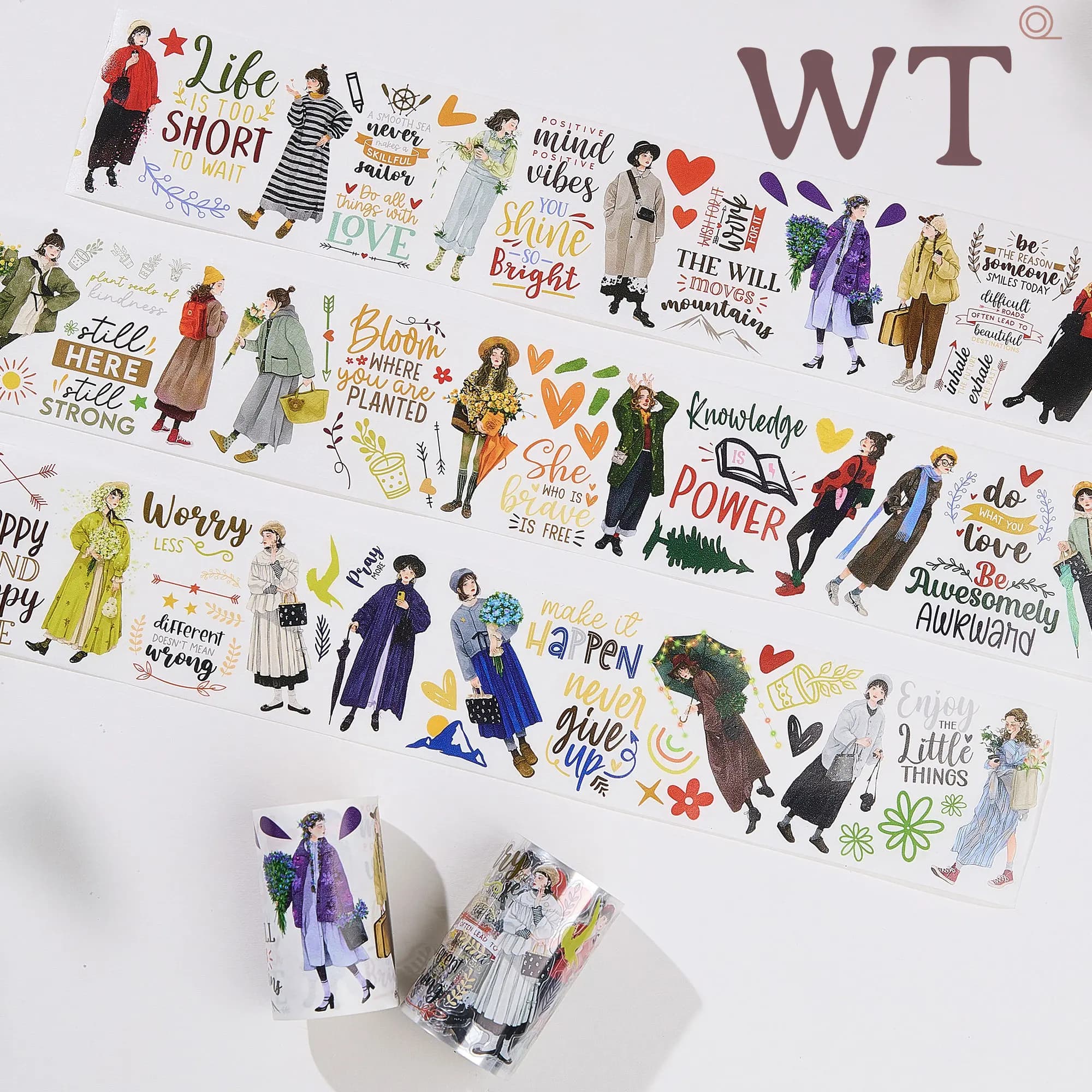 WT Washi Pet Tape Jiaying How Many Die Cut Handbook Girls (original Jiaying Series Relayout).