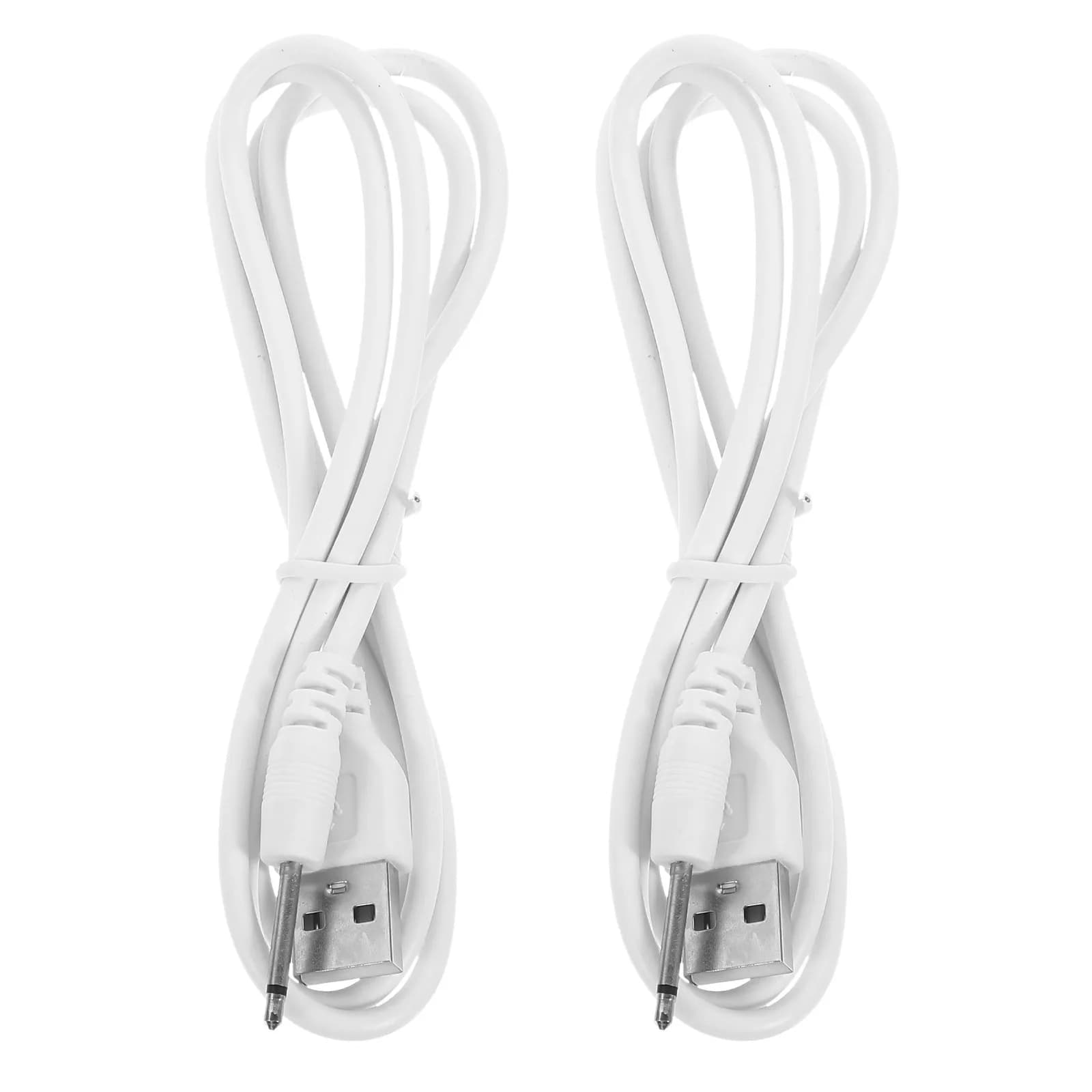 2Pcs Dc Charging Cable USB to Dc Converter 2.5mm Replacement Cord for USB Hub Table Lamp Small Fan Instrument Charger Adapter