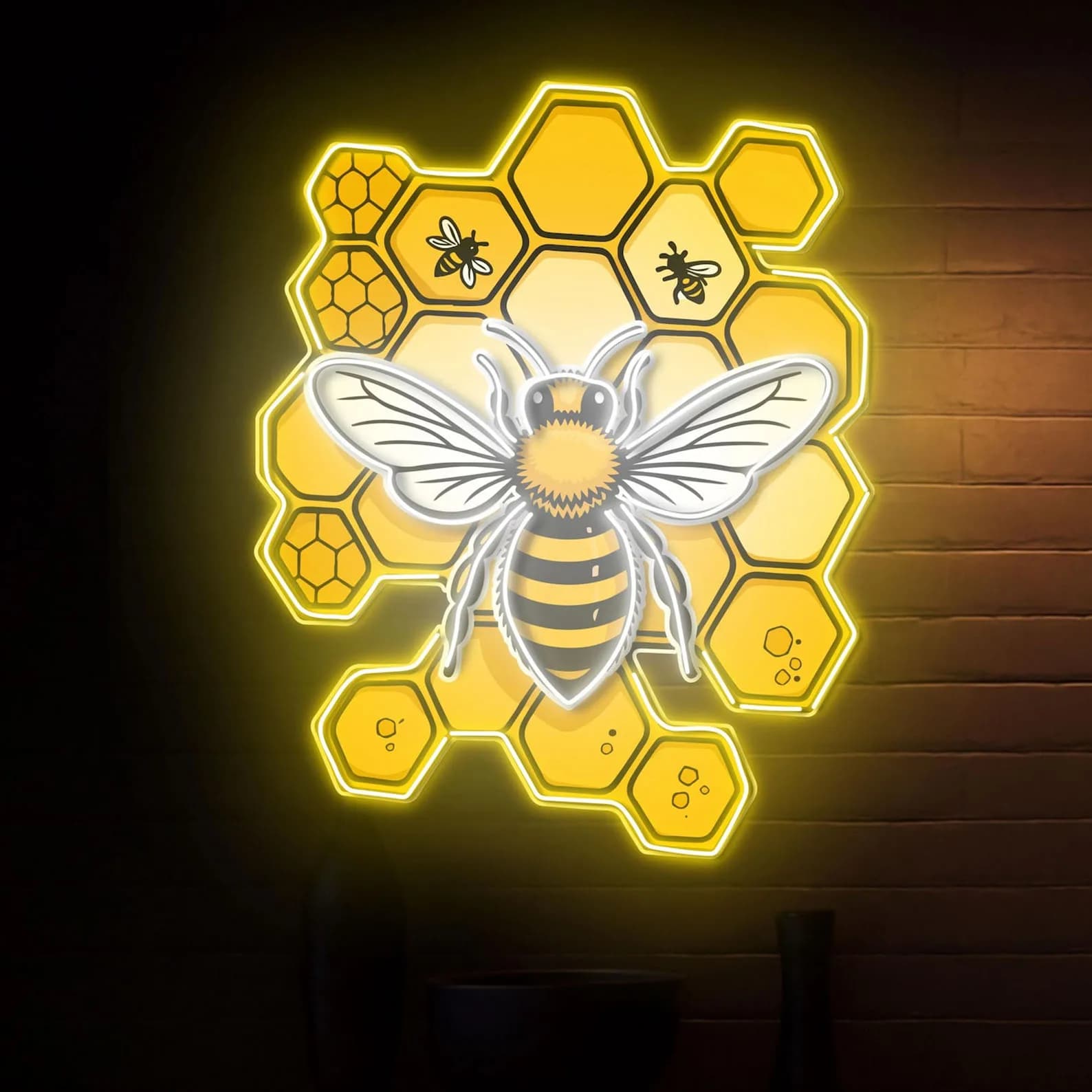 Insegna al Neon a Forma di Ape, Insegna LED da Giardino, Regalo per Amanti delle Api, Neon a Tema Miele, Decorazione con Api, Regali per Amanti del Giardinaggio, Decorazione per Cucine, Insegna al Neon Personalizzata