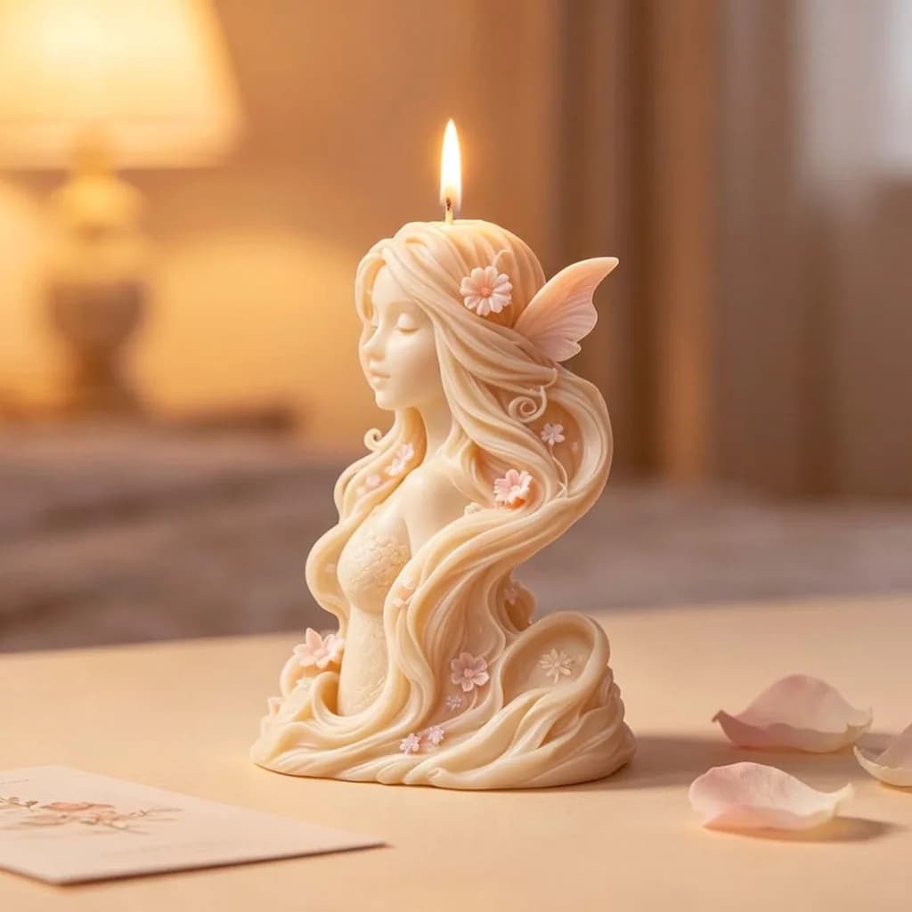Stampo in silicone a forma di fiore, facile da sformare, stampo in silicone a forma di angelo, stampo in silicone 3D stereo per laboratori artigianali e artigianato commerciale