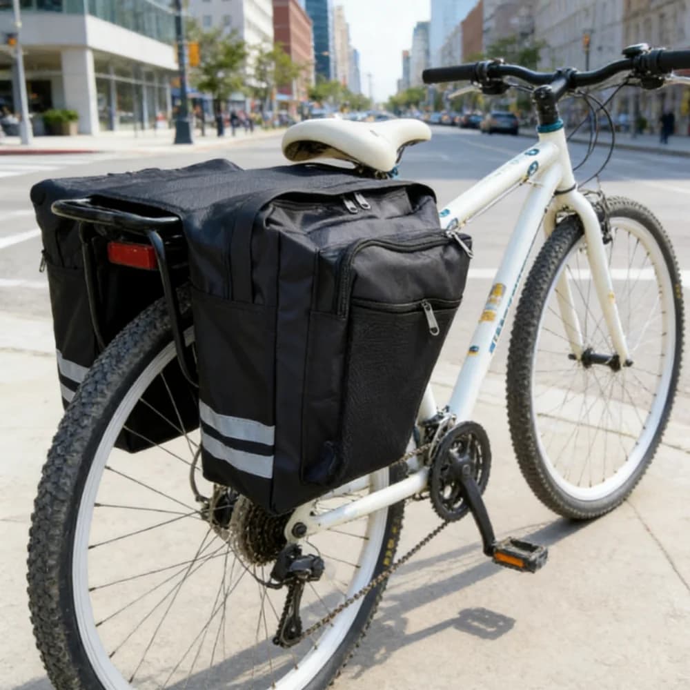 Borsa Portapacchi Posteriore per Bicicletta MTB, Borsa da Bici Durevole a Doppio Lato, Borsa da Viaggio per Sedile Posteriore