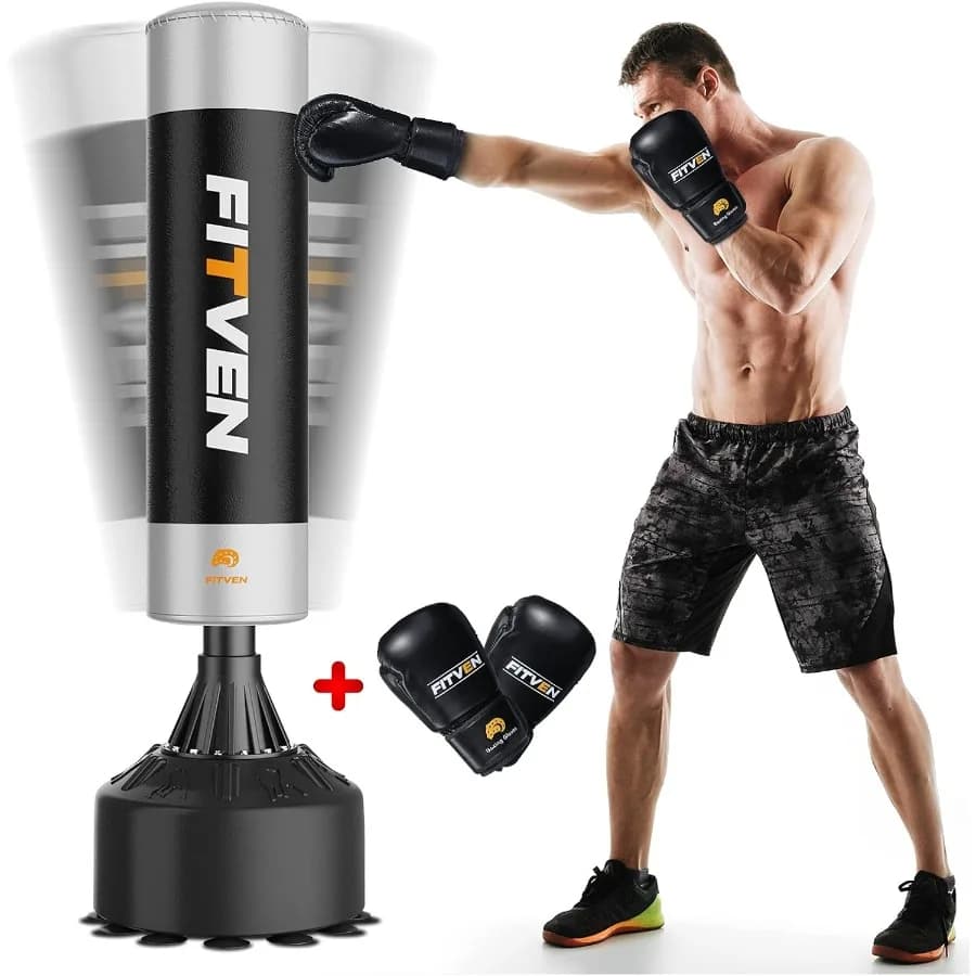 Detached boxing bag with boxing gloves Heavy boxing bag with suction base - Men's kickboxing bag