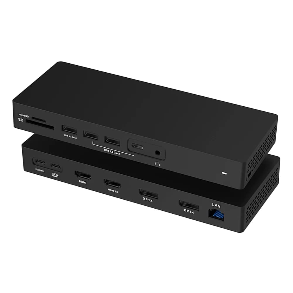 Docking Station Thunderbolt 4 USB-C 14 in 1, Hub Display Quadruplo 4K, USB-C a 2 HDMI, 2 DP, Ethernet, SD, TF, PD, USB-C 3.1, 3.5mm