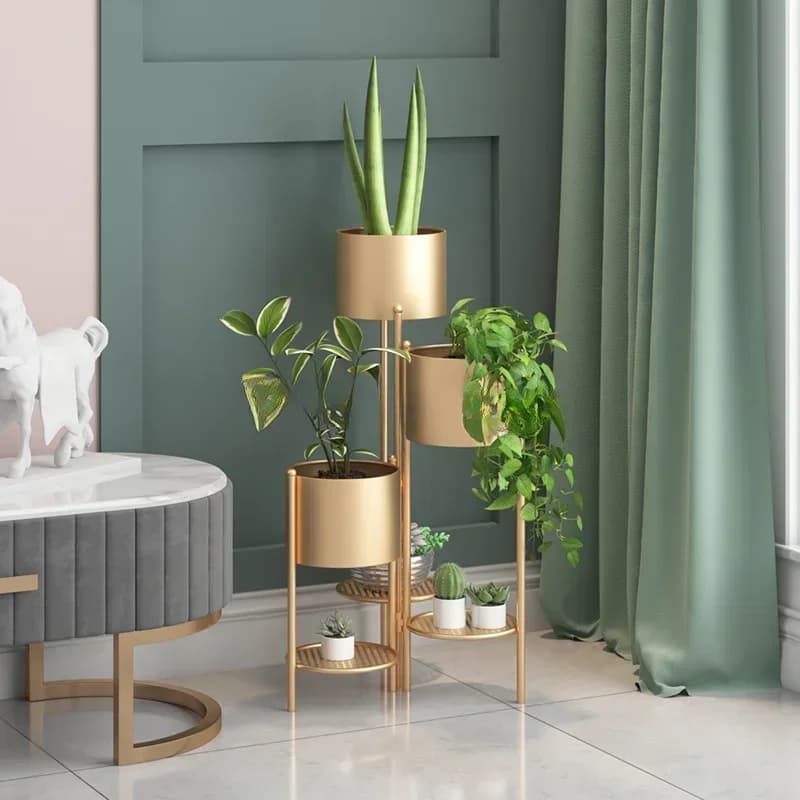 Supporto per piante in vaso a 3 livelli e 6 Scaffali multipli per vasi da fiori Scaffale per fioriera Espositore per organizer per balcone da giardino interno