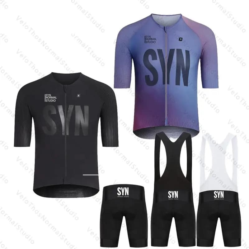 Completo Ciclismo 2026: Maglia a Maniche Corte e Salopette Sintetica Normal Studio Pro Race MTB Ropa Maillot Abbigliamento Bici Uomo Sportivo