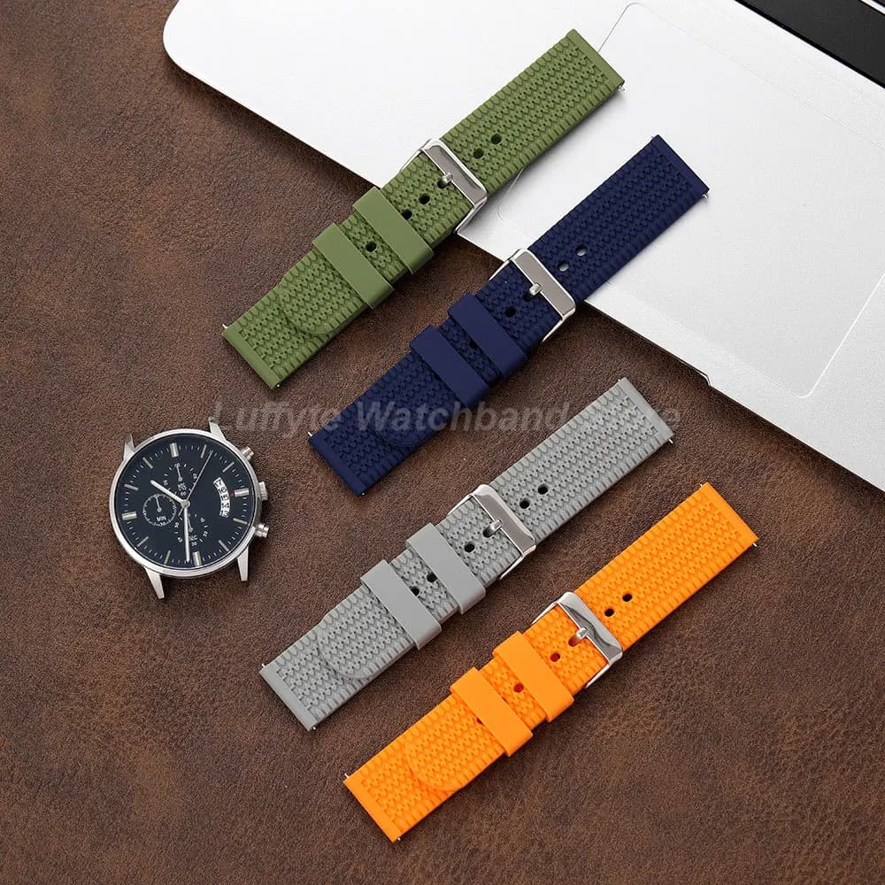 Cinturino per Orologio in Silicone Morbido per Uomo e Donna, 18mm 20mm 22mm 24mm, Sgancio Rapido, Barra a Molla, Accessori di Ricambio