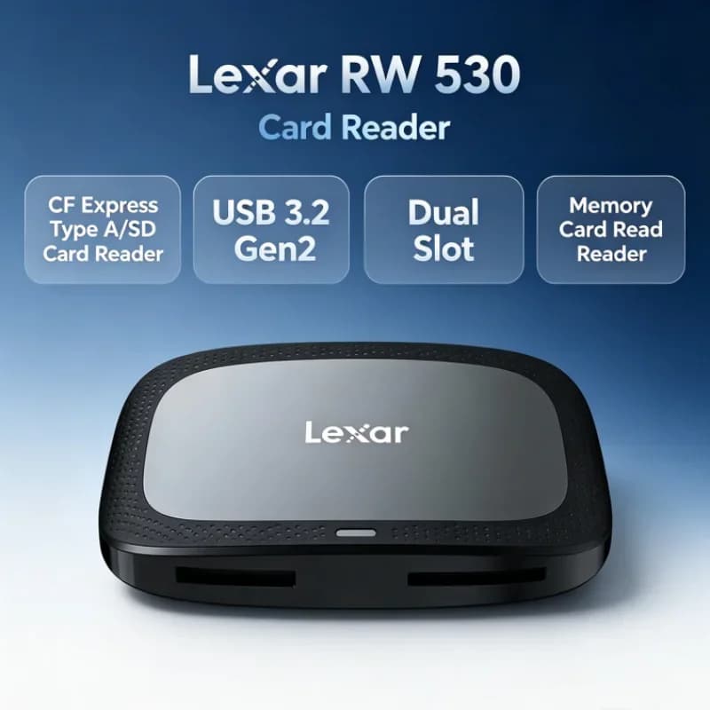 Lexar CFexpress Type A / SD Memory Card Reader RW530 CFA Max 900MB/s SD Card Reader USB 3.2 Gen2 Dual Slot