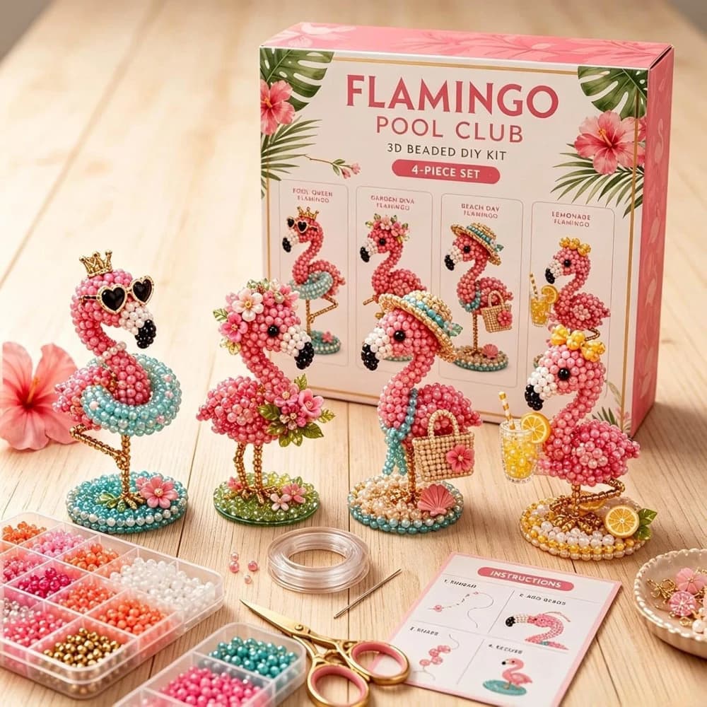 DIY 3D Creative Bead Embroidery Kits Complete Accessories Bead Embroidery Set Beadwork Crafts Kit for Adults Teens Beginners