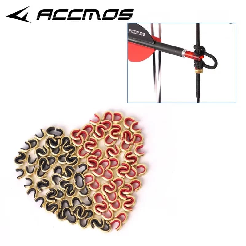 3/6/12/30pc Bow String Copper Bukle Pliers Fastener Nocking Point Clips Bow String Positioning Tool Archery Shooting Accessorie