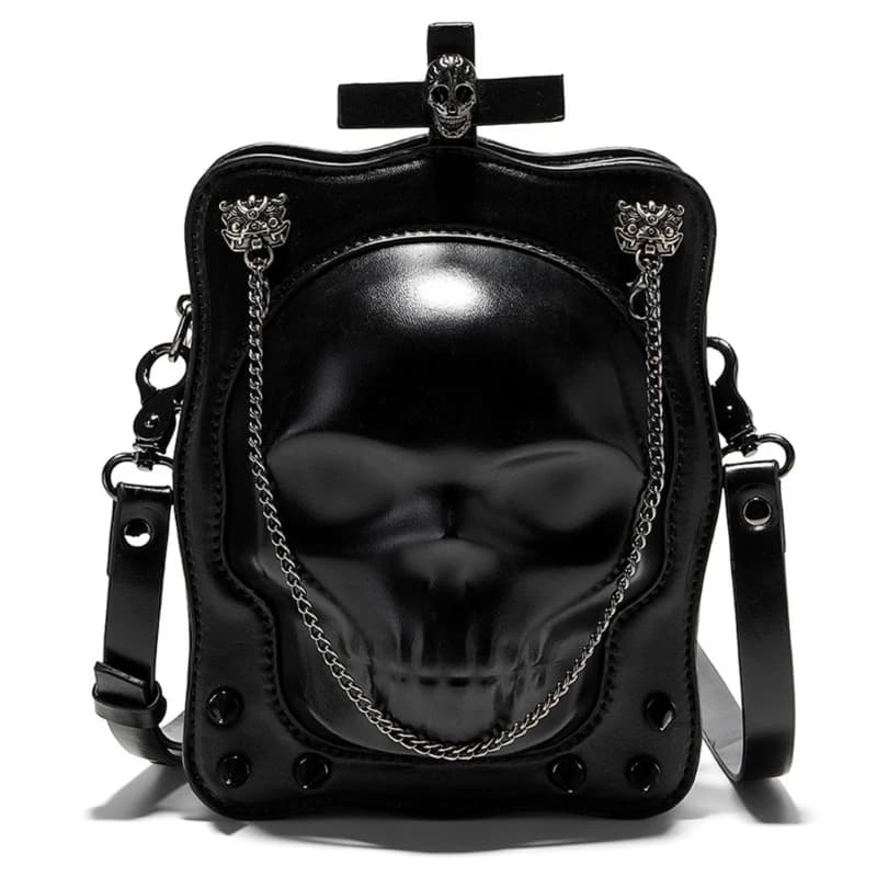 Halloween Cross Skull Shape Cosplay Party Accessories Wallet High Quality Pu Leather Shoulder Crossbody Bag For Men And Women