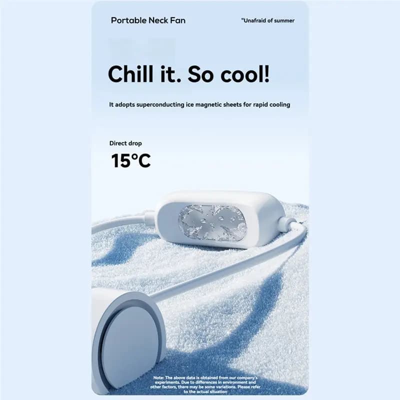 【THANKSGIVING DAY】Outdoor Travel Neck Fan With Cold Compress Function Sport Wearable Mini Hanging Neck Fan+ Storage Box