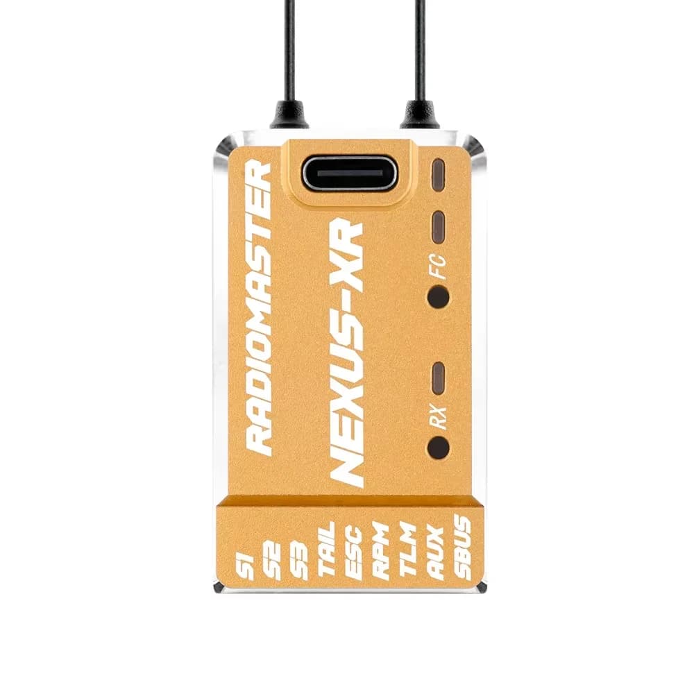 Ricevitore ExpressLRS Radiomaster Nexus XR 2.4GHz con giroscopio integrato, parti per elicotteri RC in alluminio CNC