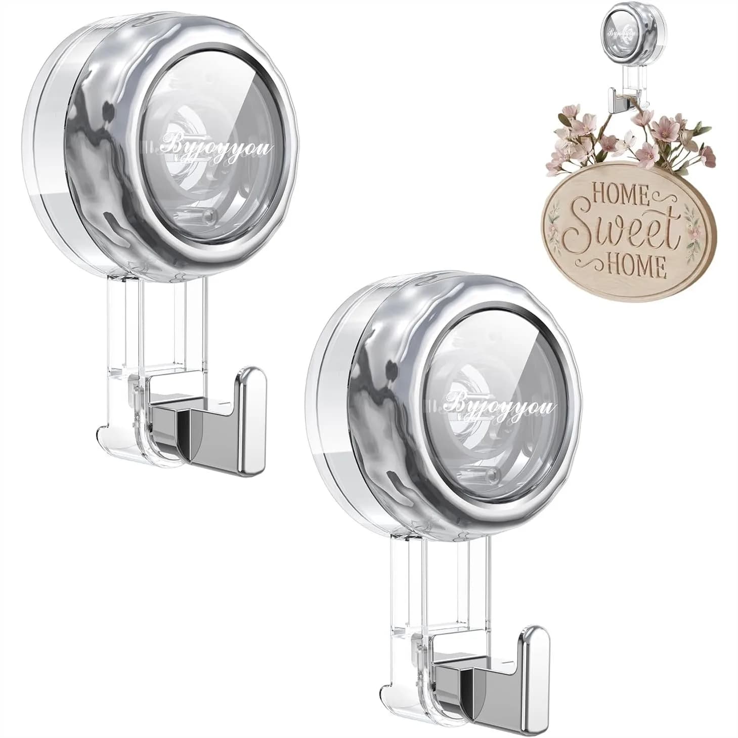 Ganci a ventosa resistenti per ghirlande, porte doccia e vetri, supporto a vuoto potente per finestre, pareti del bagno, senza foratura