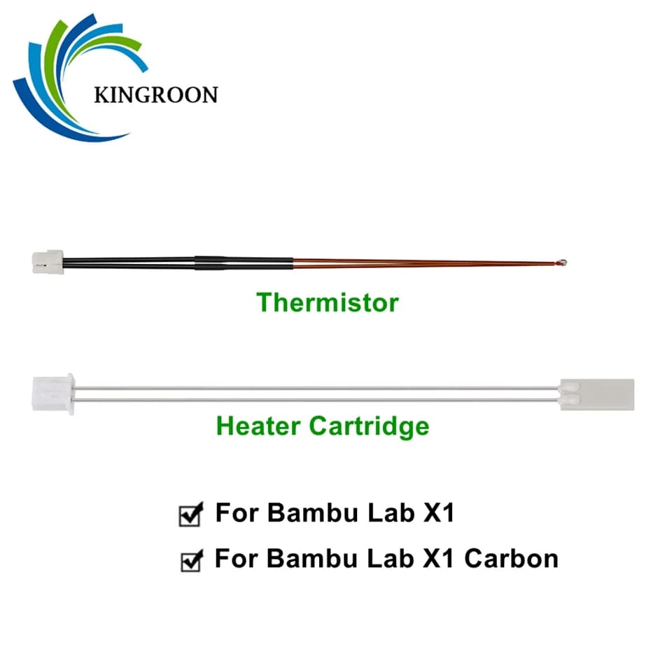 Termistore 1/2PC e piastra riscaldante in ceramica per stampante Bambu Lab X1/X1-Carbon 3D Hotend riscaldatore cartuccia 24V 80W