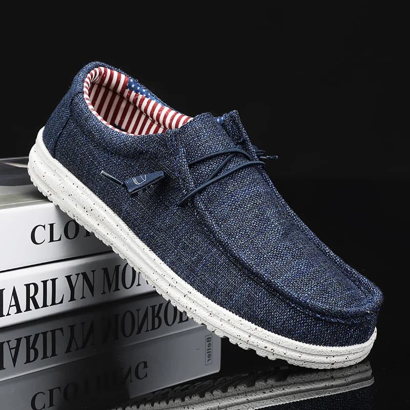 Scarpe casual da uomo Mocassini in tela slip on Comode scarpe basse da passeggio per uomo Mocassini morbidi antiscivolo Sneakers Mocassini estivi