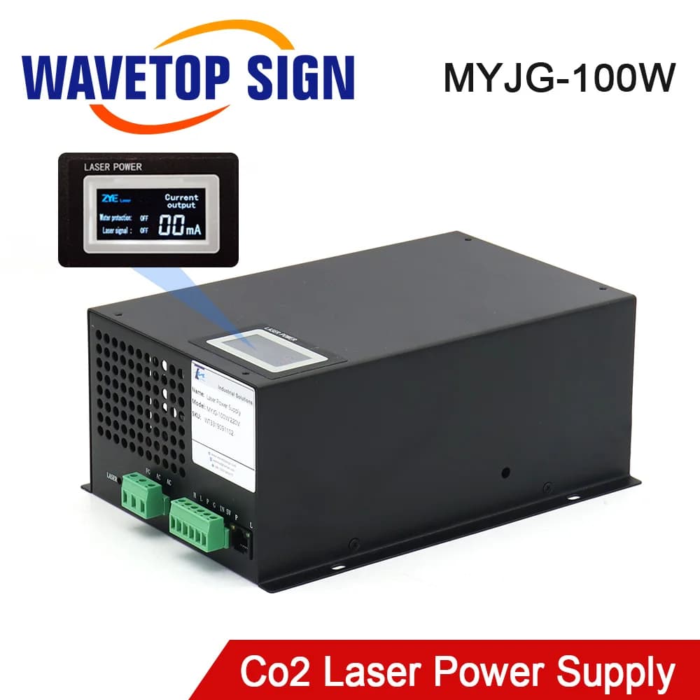 WaveTopSign MYJG-100W 80-100W CO2 Laser Power Supply for CO2 Laser Engraving and Cutting Machine