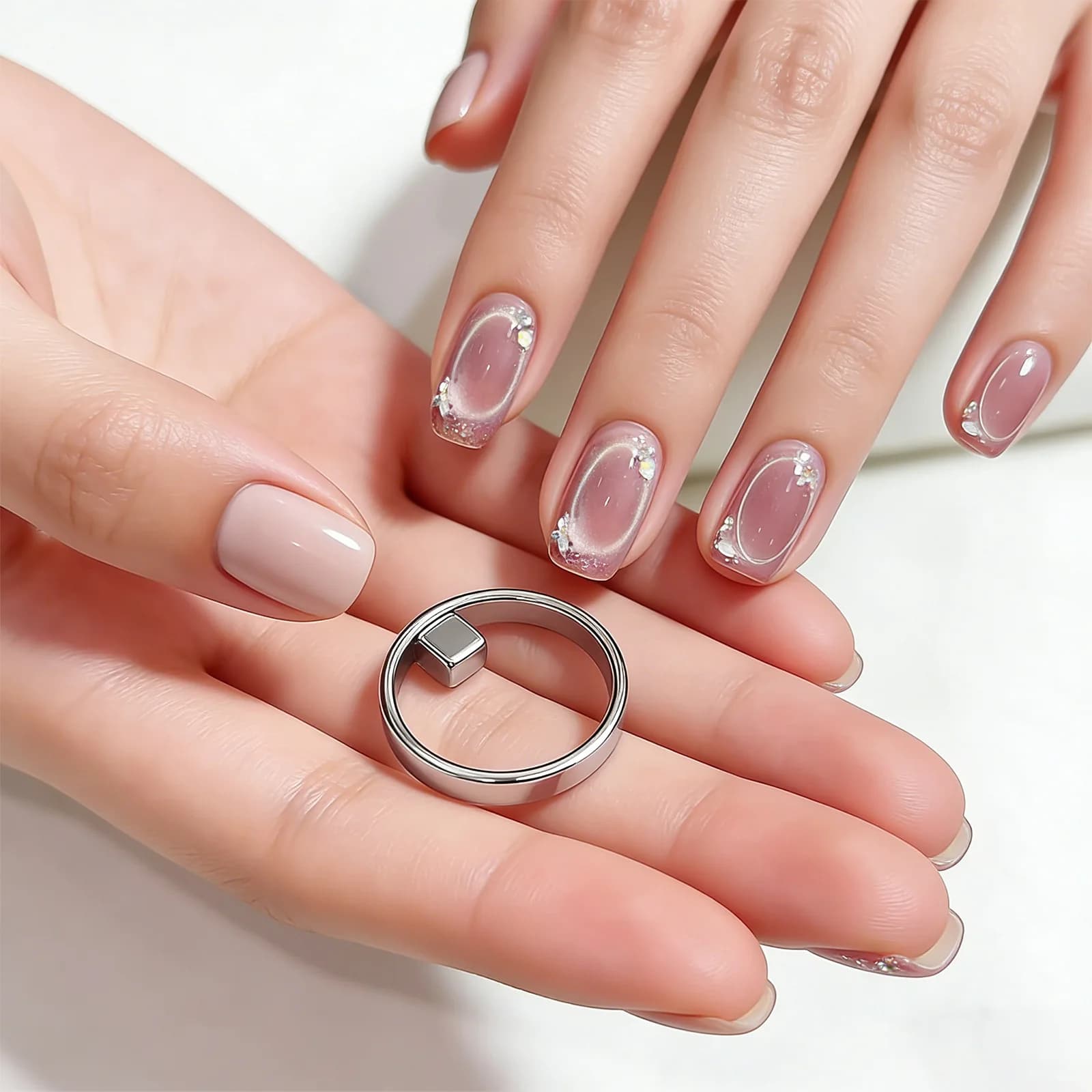 Strumento magnetico ad anello effetto occhio di gatto per unghie, forte effetto halo magnetico per smalto gel occhio di gatto, nail art