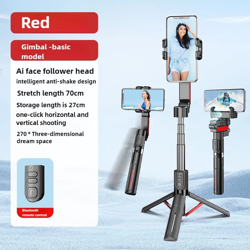 Portable Anti-vibration Cardanic Stabilizer Selfie Stick for Smartphone Action Camera Portable Cardanic Stabilizer with Bluetooth Tripod