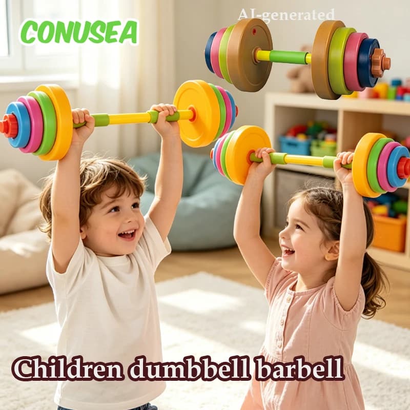 Children's Dumbbell Barbell Adjustable-weight Indoor Outdoor Training Games Sports Toys Fitness Equipment Set for Boys Girls Kid