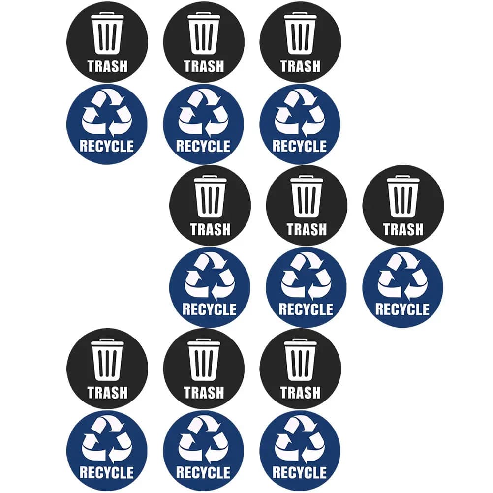Set di Adesivi per Bidoni della Spazzatura, Impermeabili in PVC Autoadesivi per Riciclaggio, per Contenitori in Acciaio Inox, Vetro e Cartone