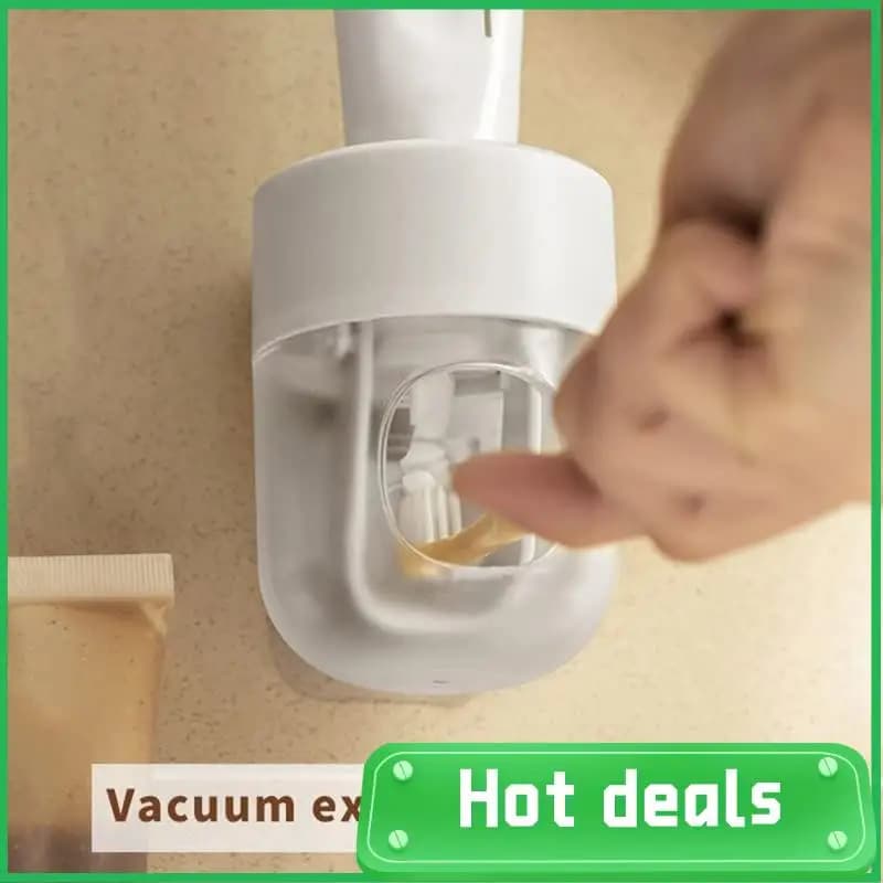 AC62-Dispenser per dentifricio a parete Spremi dentifricio automatico Portaspazzolino antipolvere Set di parti per il bagno