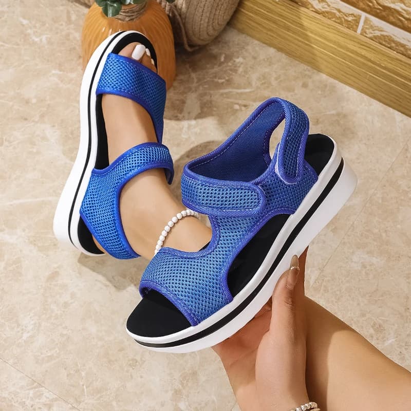 Sandali da donna taglie forti Sandali con plateau europei e americani da donna Nuove scarpe piatte da donna Sandali da donna da spiaggia con bocca di pesce