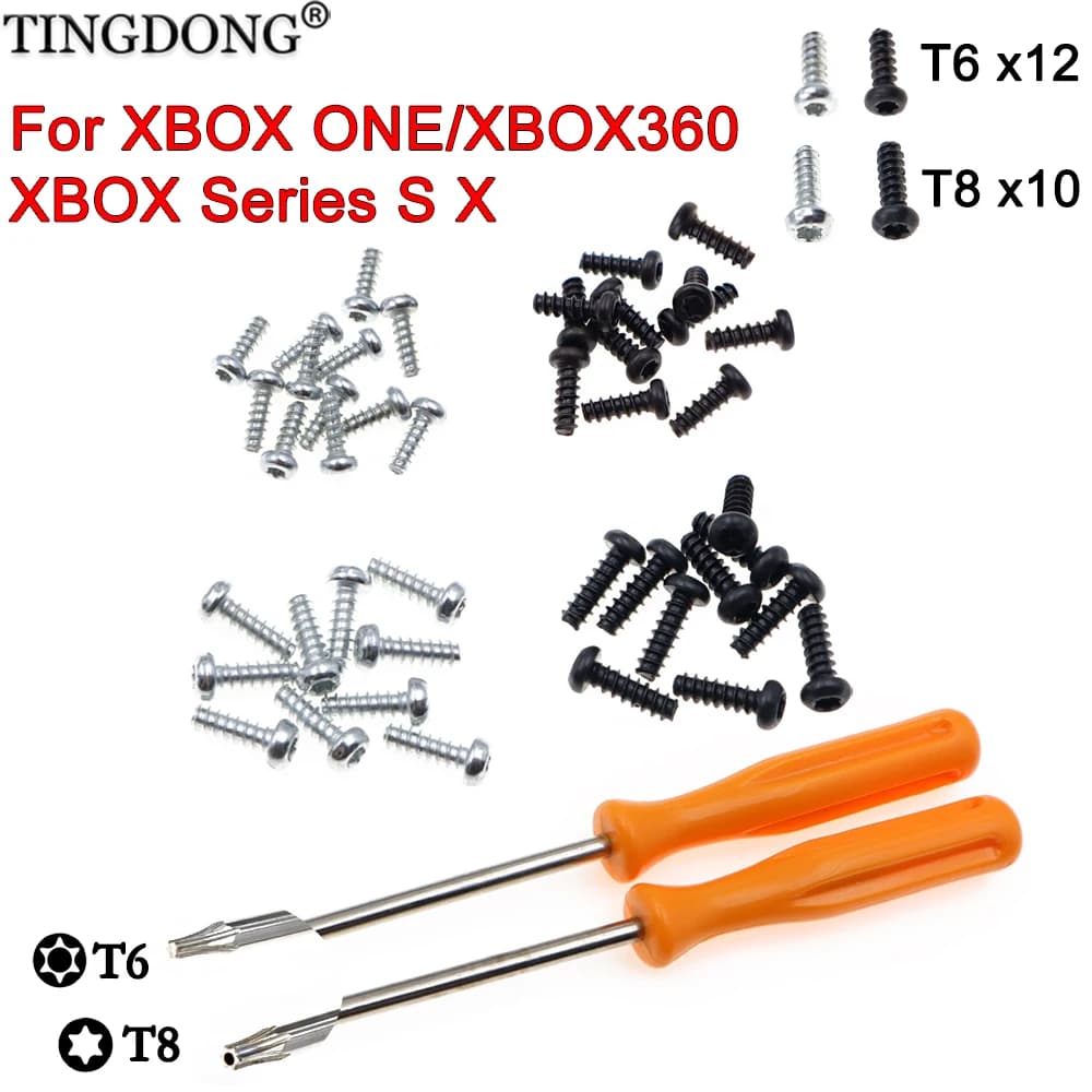 Kit di installazione viti T8 da 9 mm e viti T6 da 7 mm per la riparazione e la sostituzione degli accessori del controller XBOX ONE/XBOX360/XBOX Series S X